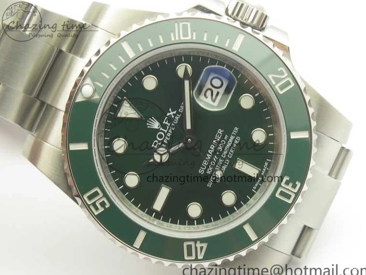 Best Edition Free LV Cover) SA3135( R Green DJF Ceramic SS on Bracelet 116610 1:1 Submariner 0514